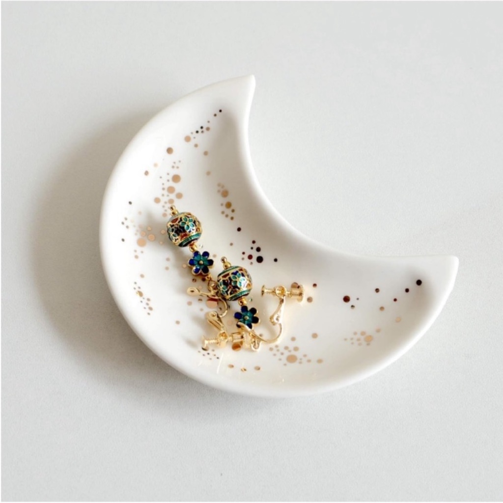 Astrology Star Moon Jewelry Trinket Ring Dish Ceramic Glass Holder Key Ashtray